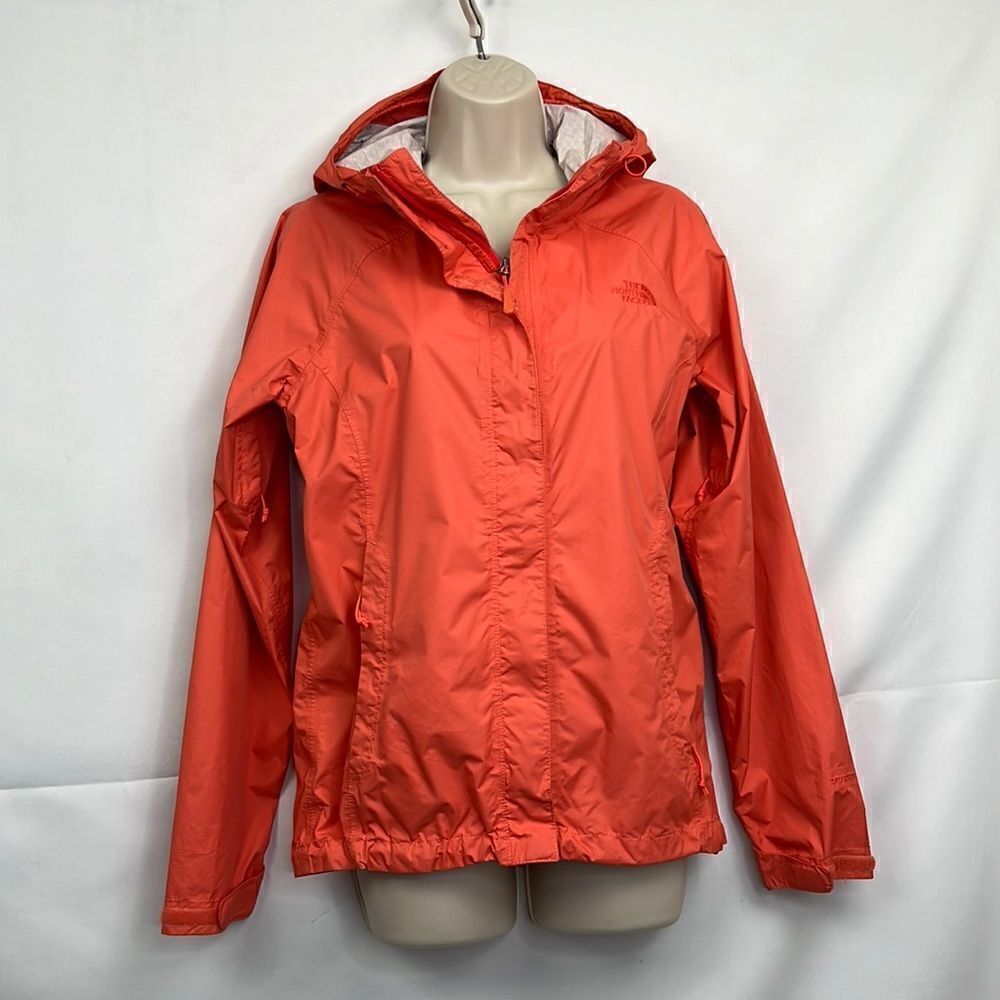The North Face Orange Athletic Windbreaker with hood Size small